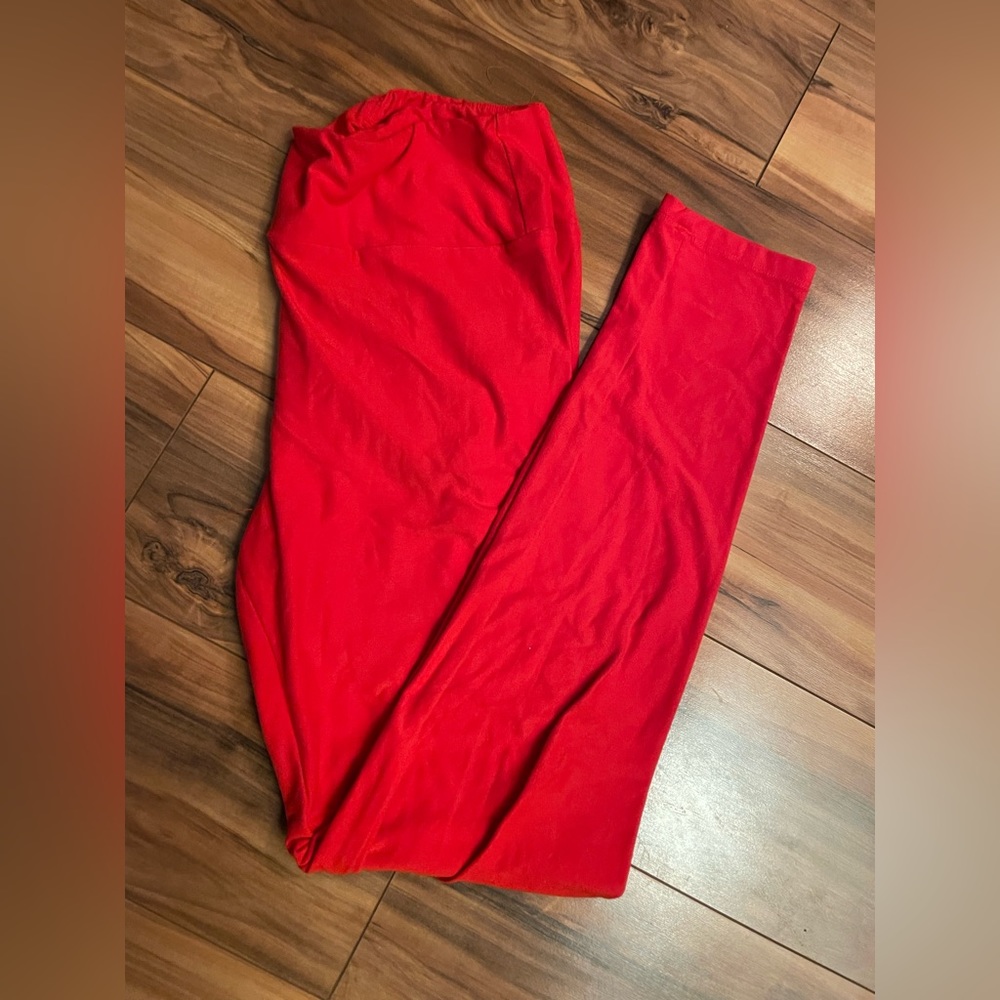 One size red leggings